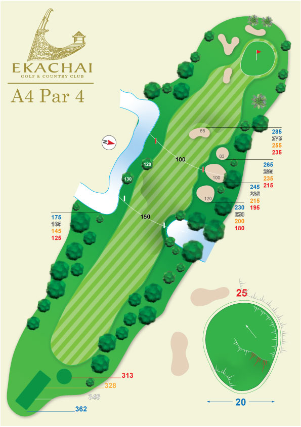 エカチャイ ゴルフ アンド カントリー クラブ バンコク タイ コース A ホール 4