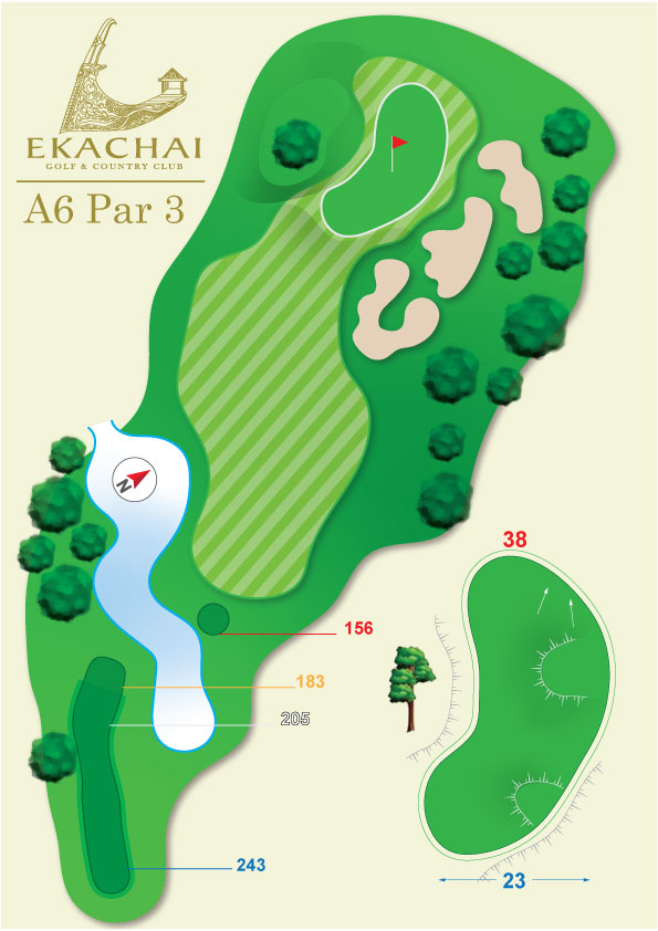 Ekachai Golf and Country Club Bangkok Thailand Course A Hole 6