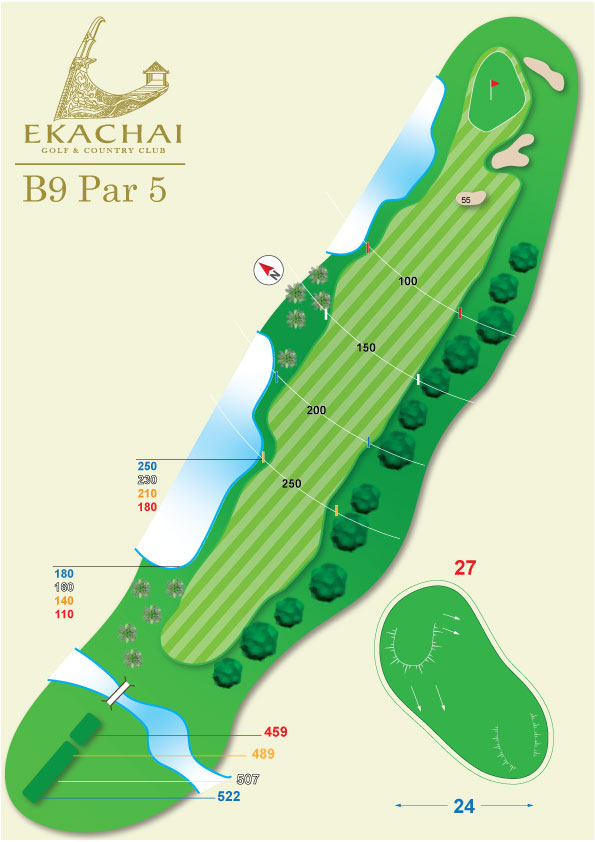 エカチャイ ゴルフ アンド カントリー クラブ バンコク タイ コース B ホール 9