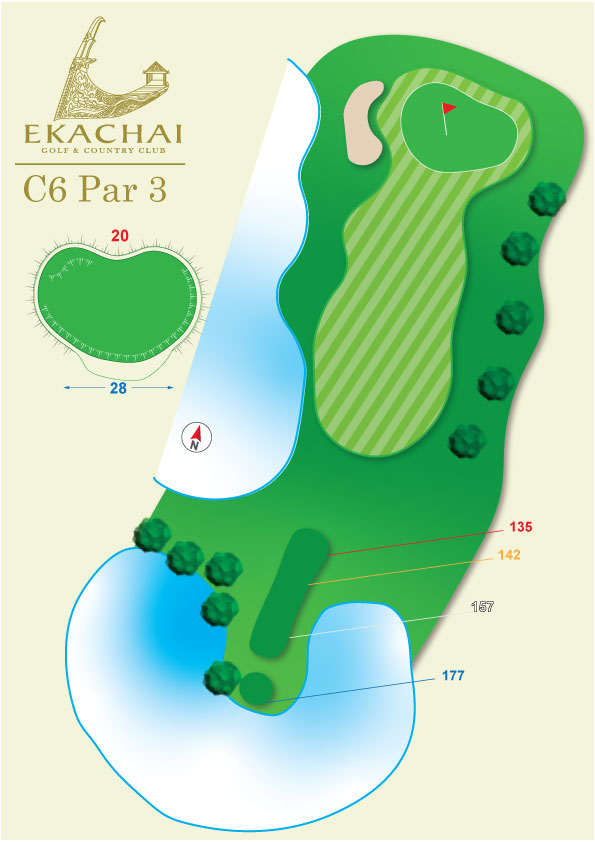 Ekachai Golf and Country Club Bangkok Thailand Course C Hole 6