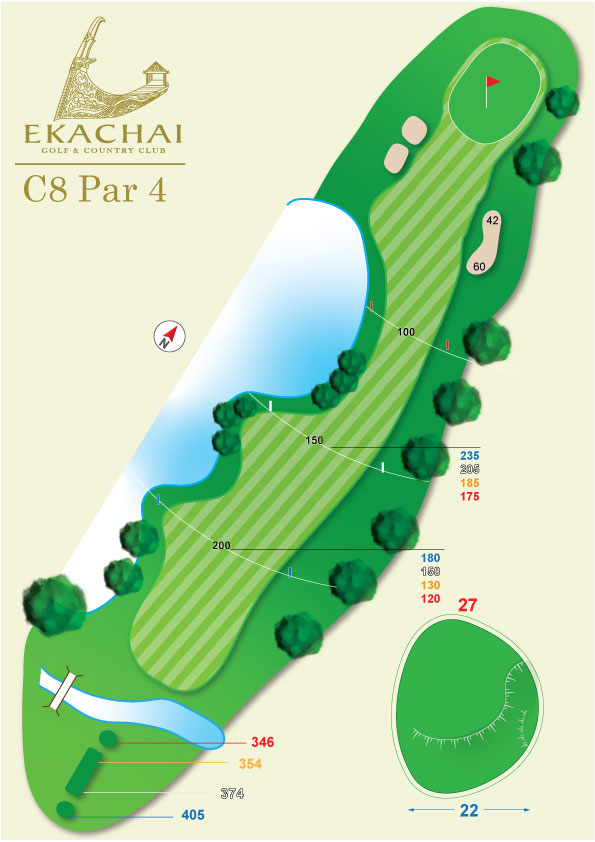 エカチャイ ゴルフ アンド カントリー クラブ バンコク タイ コース C ホール 8